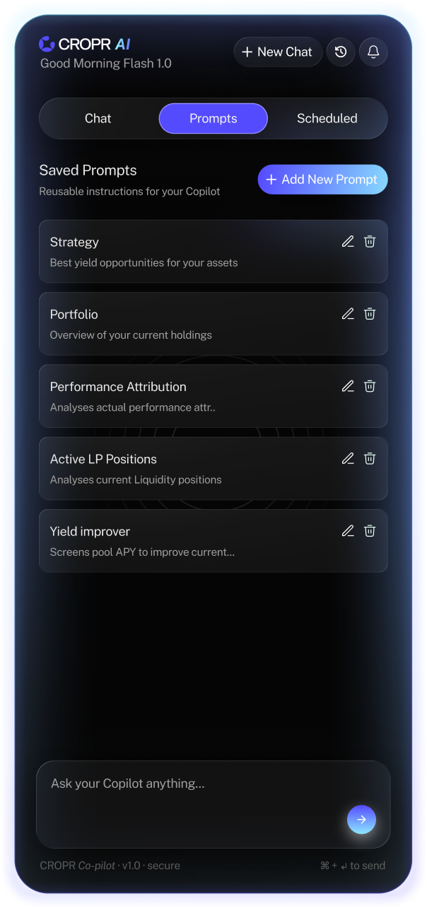 CROPR AI saved prompts