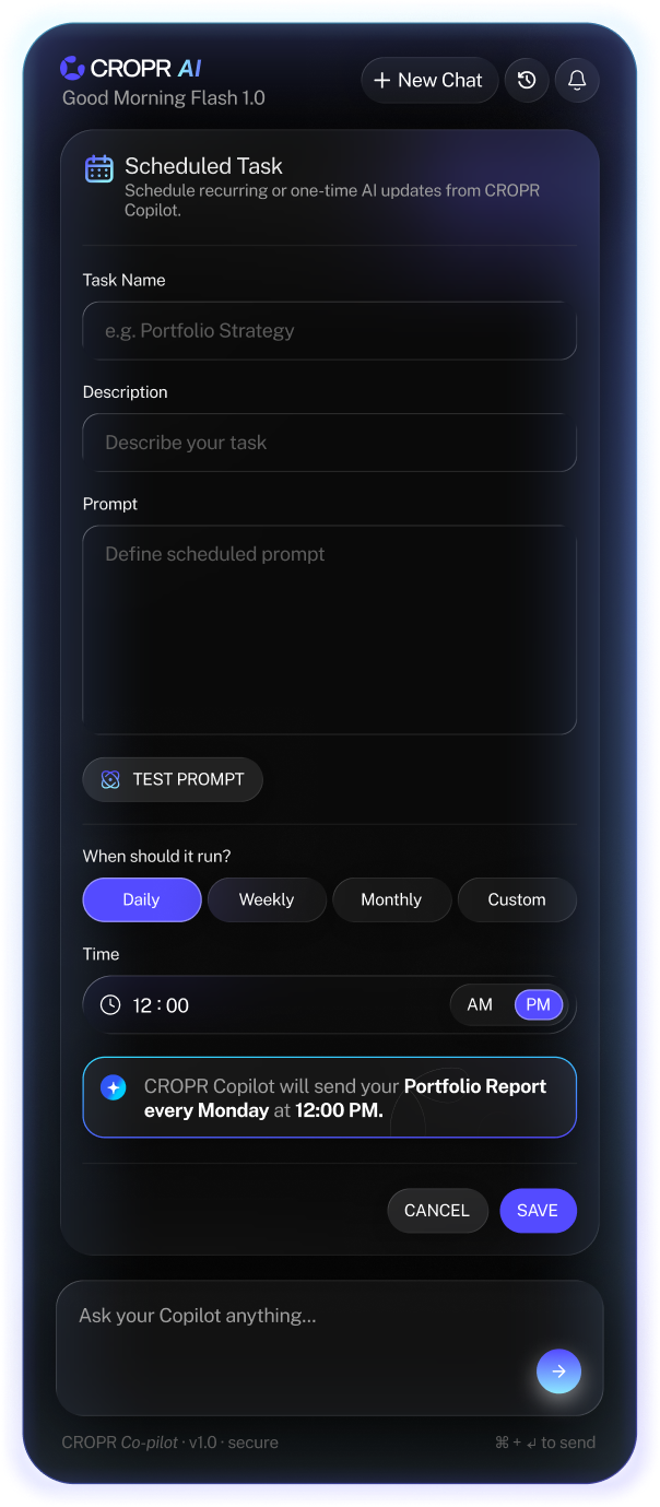 CROPR AI scheduled task